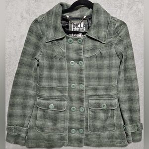 Billabong Women's Green Plaid Jacket Size Medium